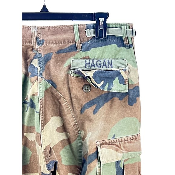 Vintage Military Camouflage Cargo Pants M Reg Adjustable Waist Cotton Outdoor - Picture 3 of 15